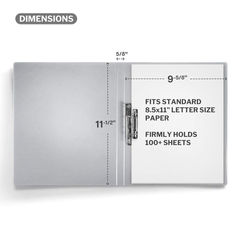 CRANBURY Punchless Clamp Binder Folder (4 Pack  Gray) - 8.5x11"" Clear Binder with Metal Clip and Poly Covers  Ringless Binder Holds 100 Letter Size Pages  Documents  Punchless Binder for Work  School - Image 5